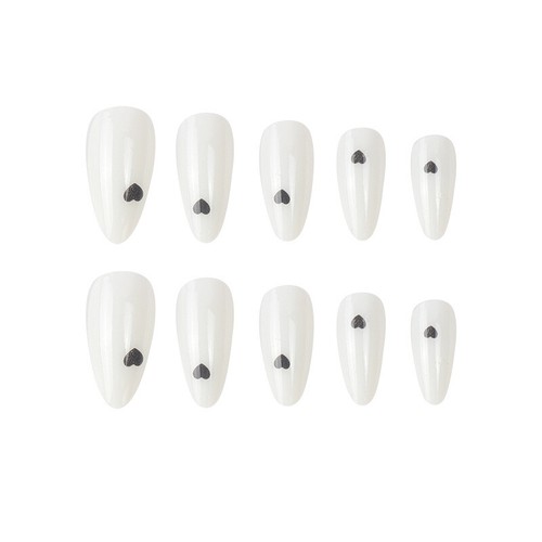 False Fake Nails Medium Coffin French Nail Art Gel Acrylic New Press on nails ~ - Picture 6 of 17