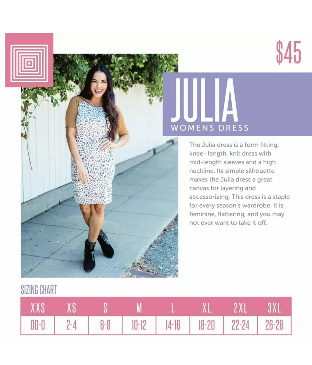 Lularoe Mystery Julia Dress BNWT Sizes XXS 3X Retail 45 You