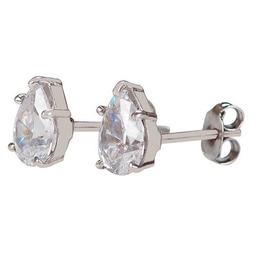 5.80 Carat D/VVS1 Pear Shape Solitaire Women's Studs In Finest 14KT White Gold - Picture 4 of 7