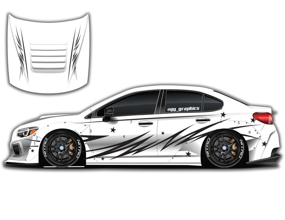 HAKANAI V2 Livery Sides Custom Racing decals drift Decal Sticker Banner JDM - Image 2 of 4