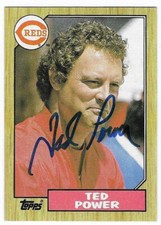 TED POWER 1987 TOPPS AUTOGRAPHED SIGNED # 437 CINCINNATI REDS