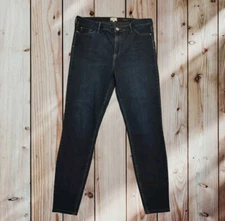 River Island 27" Dunkel Blaue Molly Röhren Jeans mit Hohem Damen Größe 33 Eur 18