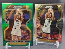 Sparkle Taylor - 2022 Prizm WNBA - Green Prizm And Base #43 - Rookie RC - Sky