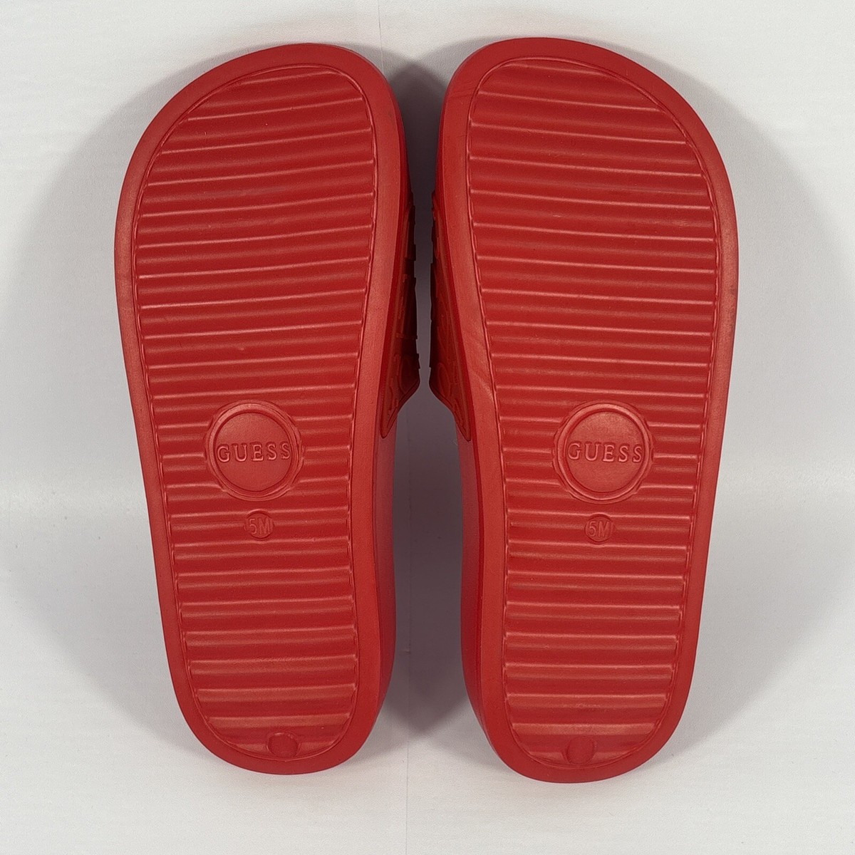 Guess Evoke Logo Slides Color Red Mens Sz 5m NEW NWOB Slip  display picture 2