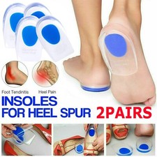 2 Pairs Gel Heel Cushion Insoles Spur Shoe Pad High Heel Insert Foot Pain Relief