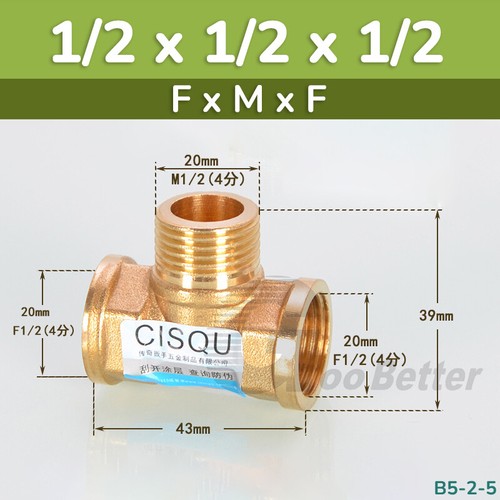 1/2" BSP Brass Threaded Pipe Fitting Tubing Connector Air Water Fuel Gas - Picture 16 of 19
