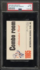 1965 Baseball New York Mets Combo Room Lounge Admission Card Pass Ticket PSA 8