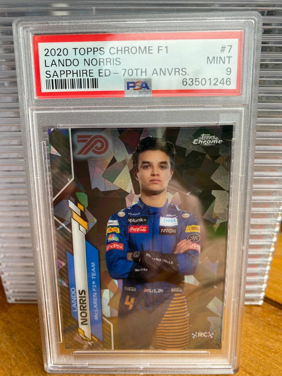 2020 Topps Chrome Sapphire F1 Formula One Lando Norris #/70 RC PSA