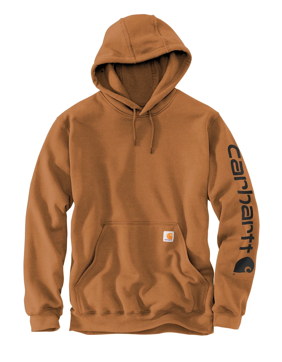 CARHARTT Men's Authentic Hooded Sweatshirt, Signature Sleeve Logo, Hoody,  k288