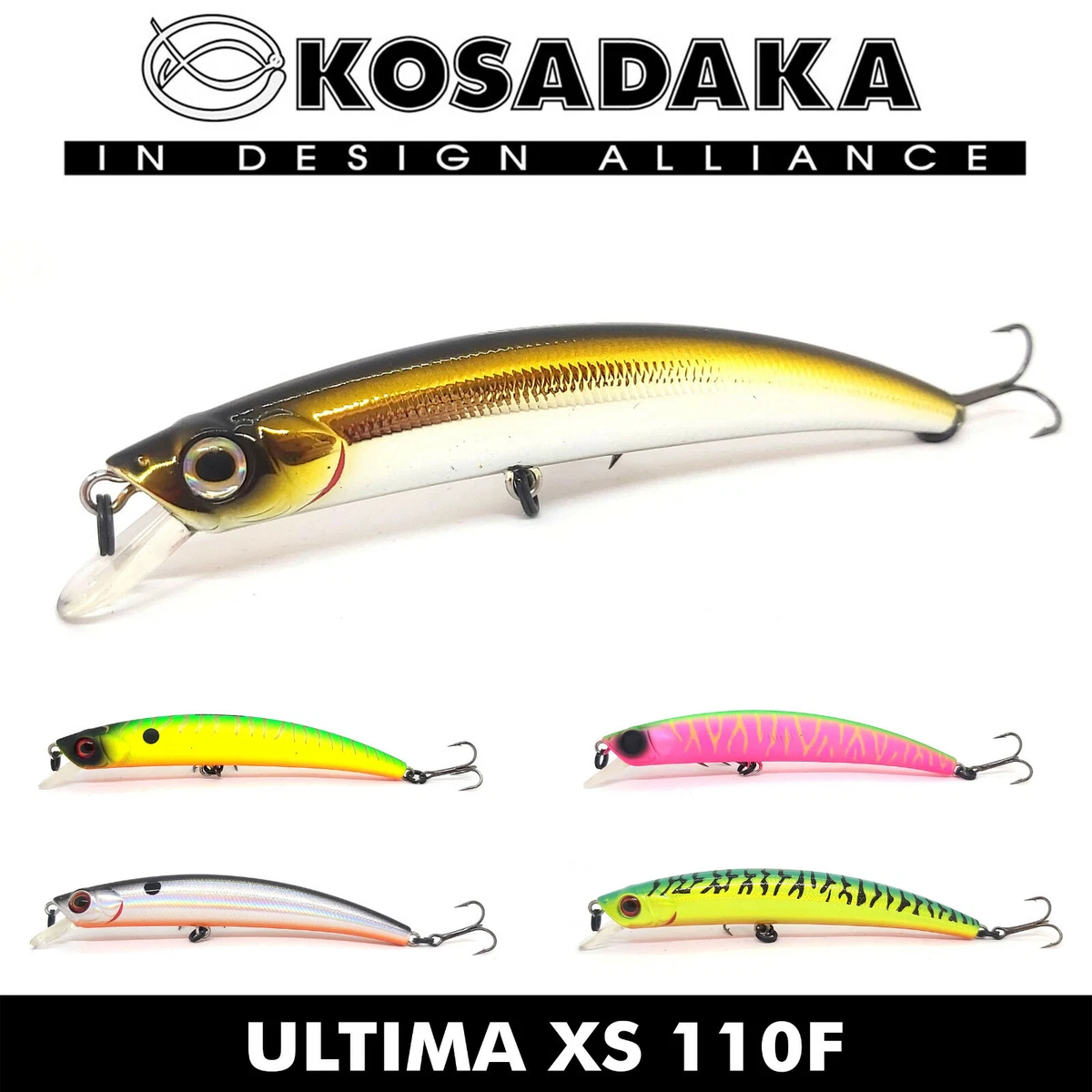 KOSADAKA PHANTOM ULTIMA XS 110F FLOATING FISHING HARD BAIT MINNOW LURE 110mm