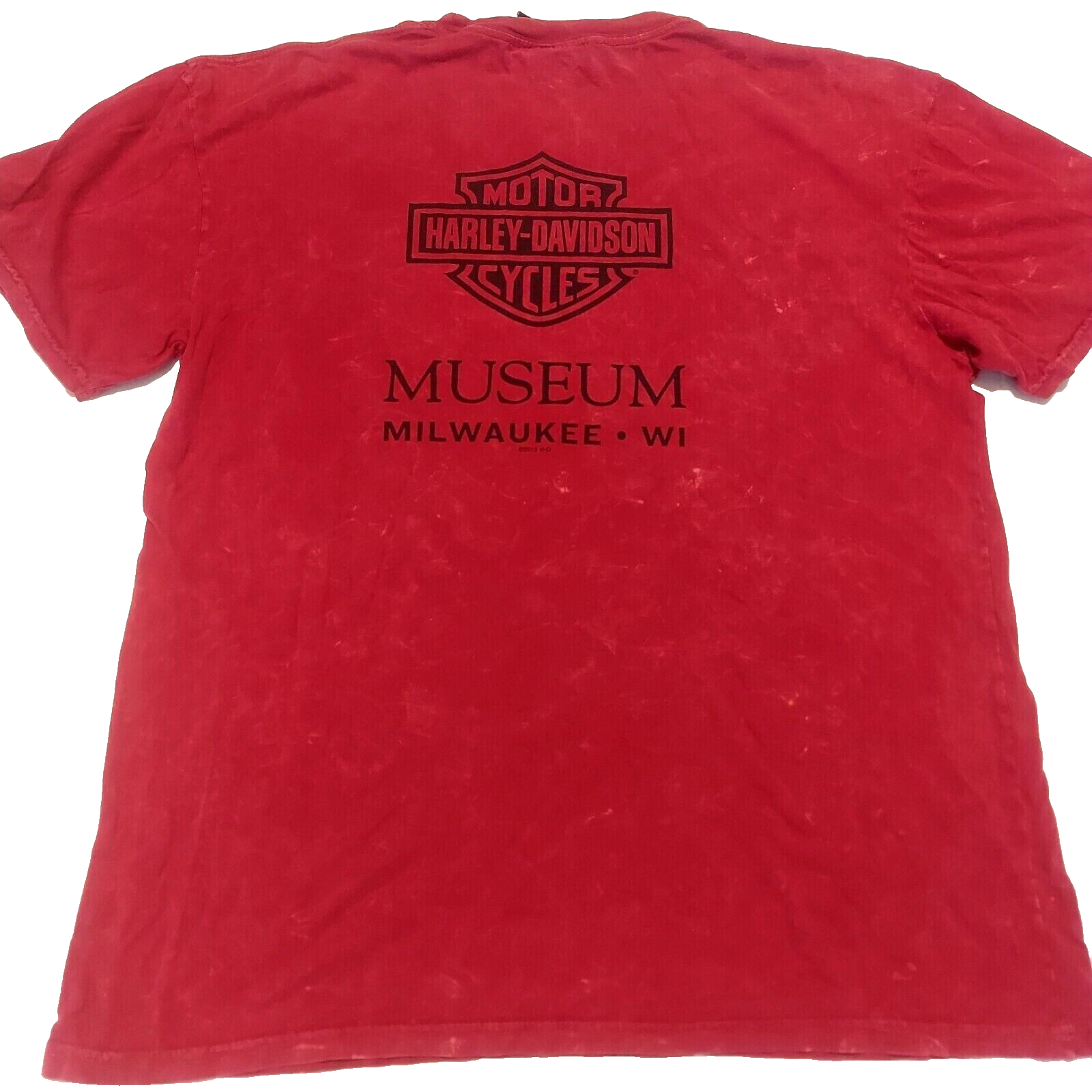 ALTRA Harley Davidson T Shirt Uomo L Mus Rosso Moto Teschio Grafica 2015