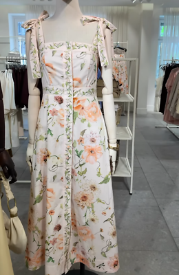 h&m a line tie strap dress Tender Maxi Classy Dress With Delicate Floral Print main image 1