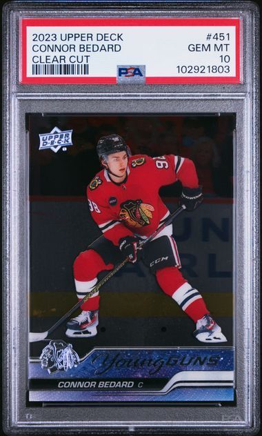 2023-24 Upper Deck Young Guns Clear Cut #451 Connor Bedard PSA 10 Ultra Rare