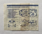 GI JOE Amphibious Personnel Carrier APC Blueprint Instruction Sheet 1983 Hasbro