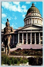 Utah Salt Lake City Chief Massasoit Utah State Capital Vintage Postcard