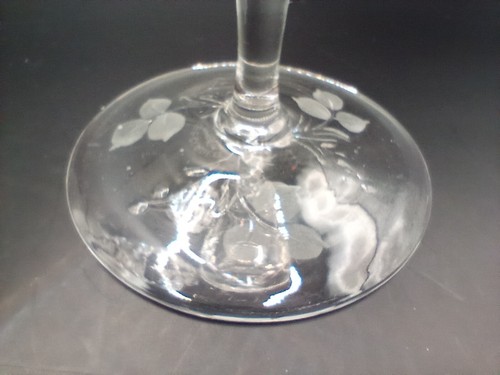 SET OF 2 WEBB CORBETT Floral INTAGLIO Crystal Stemmed Water Goblets Signed - Picture 6 of 16