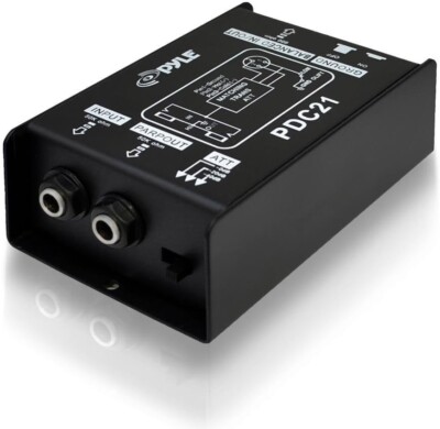 Premium Direct Injection Audio Box, 2.36'' x 4.09'' Passive DI Unit Hum Eliminator