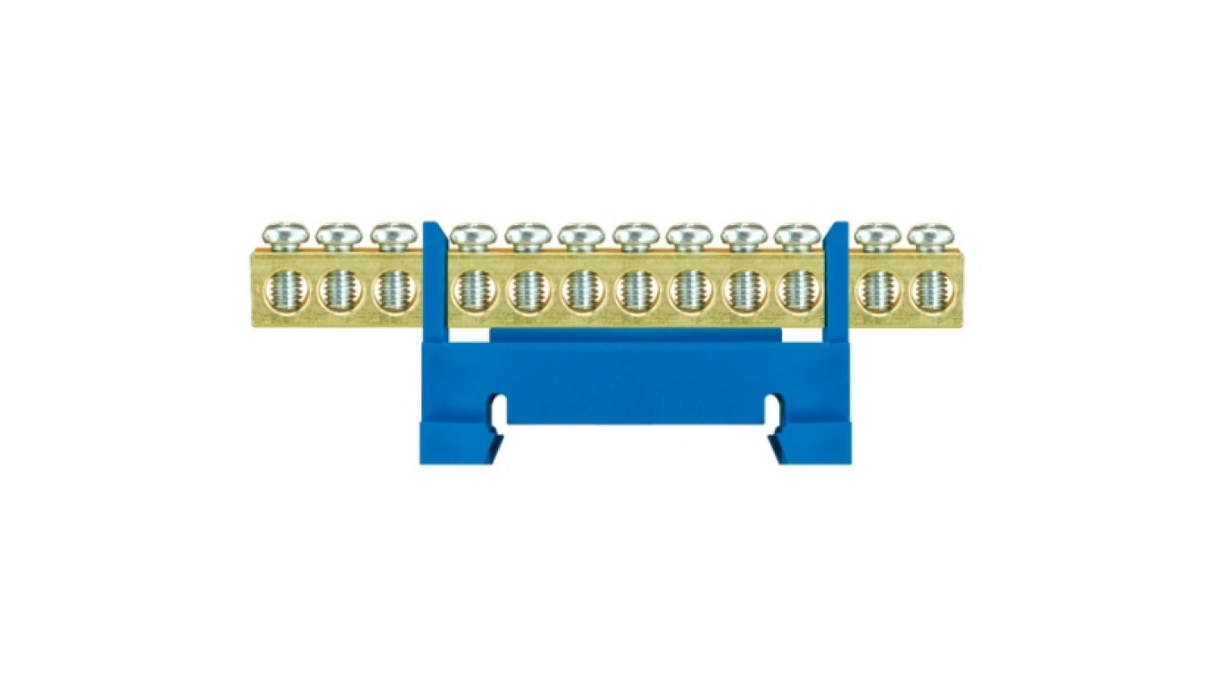 Low terminal block for 12-way rail, blue TH35 E.4024 /T2UK