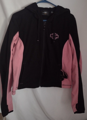 Chaqueta Harley Davidson Rosa Cremallera Completa Petite L Mujer Adjuntar Vellón Almohadillas Guantes - Imagen 10 de 20