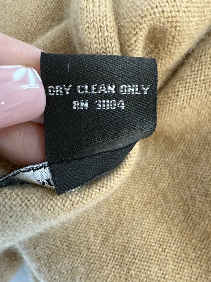 Madison Studio Scarf Wrap Shawl 100% Cashmere Tan Ruffle Quiet Luxury Old Money - Image 3 of 4