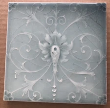 Gorgeous A.E. American Encaustic Tiling Co Art Nouveau Tile #2