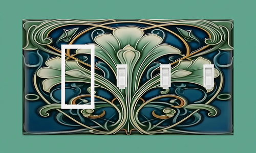 Art Nouveau Vine-stained glass design Light Switch Plate outlet cover home decor - Picture 40 of 41
