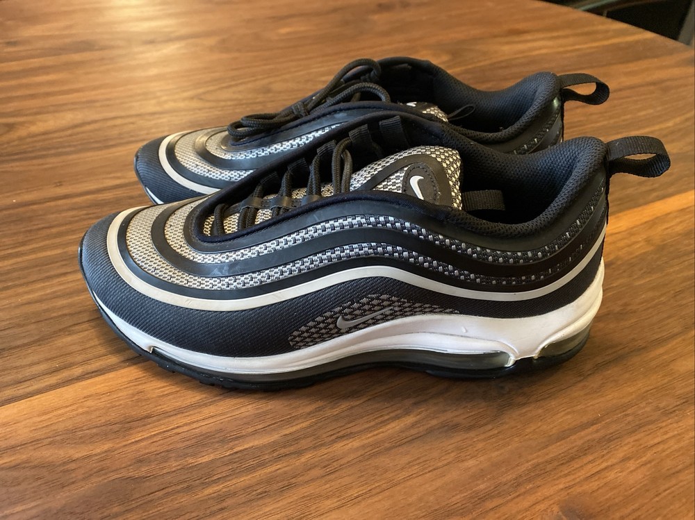 Nike Air Max 97 Ultra 17 Black Platinum Mens Running Shoes Size 6Y