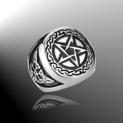 Herrenring exzellent Stern-Frei,, Ring Biker Silber vollpoliert Edelstahl L316