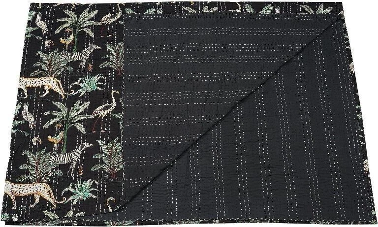 Manta de Algodón Gudari India Kantha Edredón Vintage Hecho a Mano Colcha Tiro Queen Foto 3 de 4