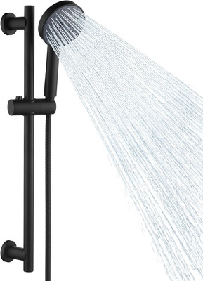 Matte Black Shower Head with Slide Bar Combo 5-Function Handheld Shower Kit Show