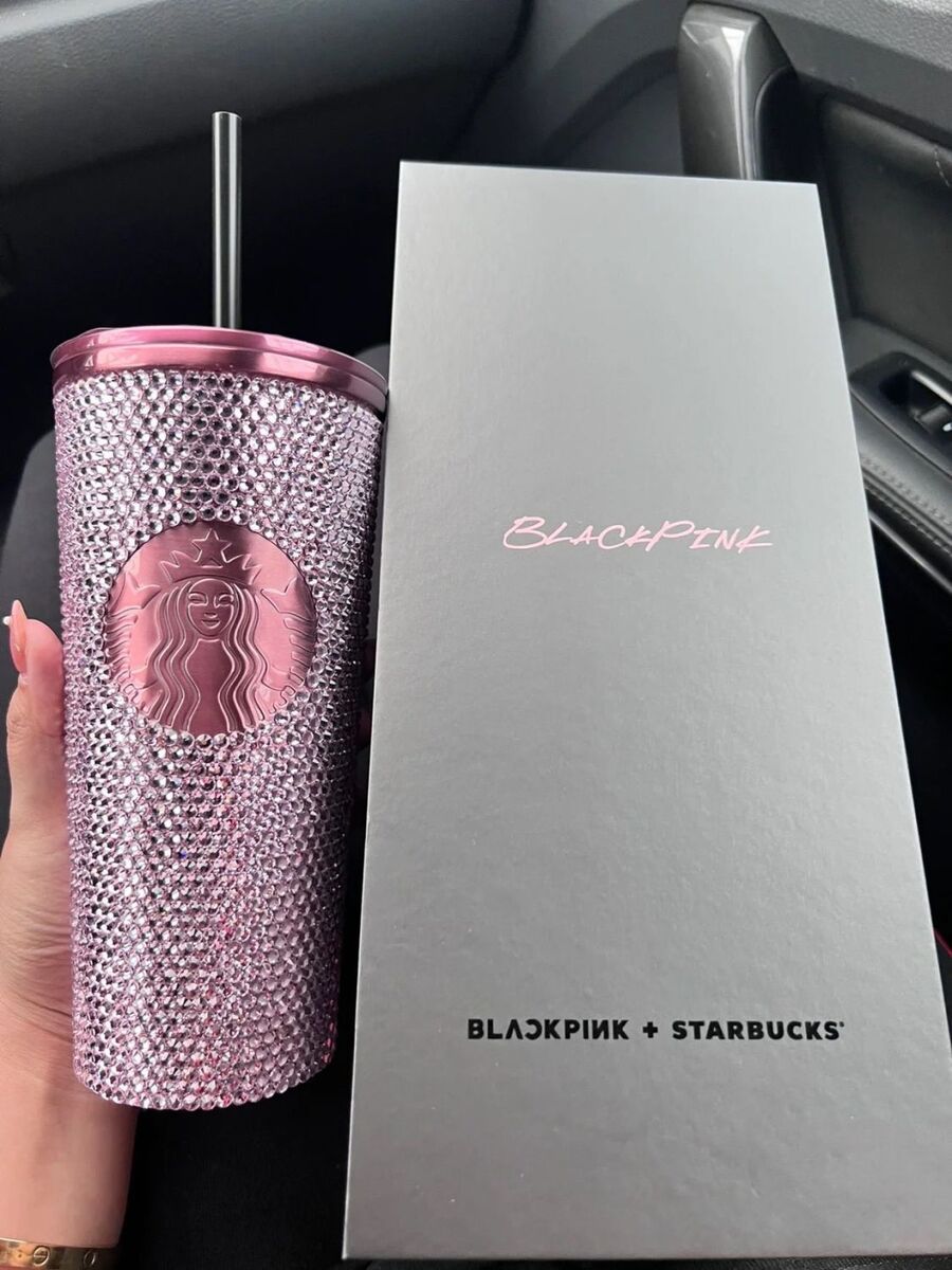 2023 Starbucks x Blackpink Rhinestone Bling Rose Gold Tumbler 