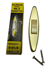 Vintage NuTone PB-3 Pushbutton Door Bell - Modern Gold Anodized Finish