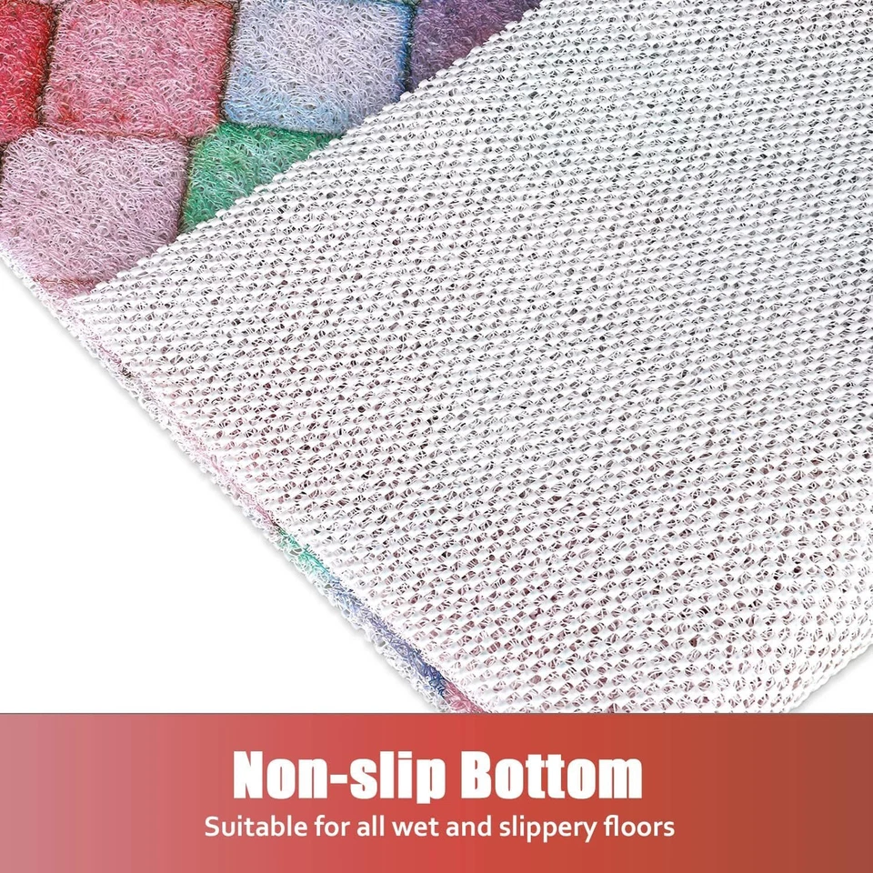 Alfombra de ducha antideslizante con orificios de drenaje, masaje de esponja de PVC para baño Foto 2 de 4