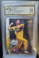 1997 SELECT CRICKET CGA10 PRISTINE GOLD PARALLEL DAMIEN FLEMING