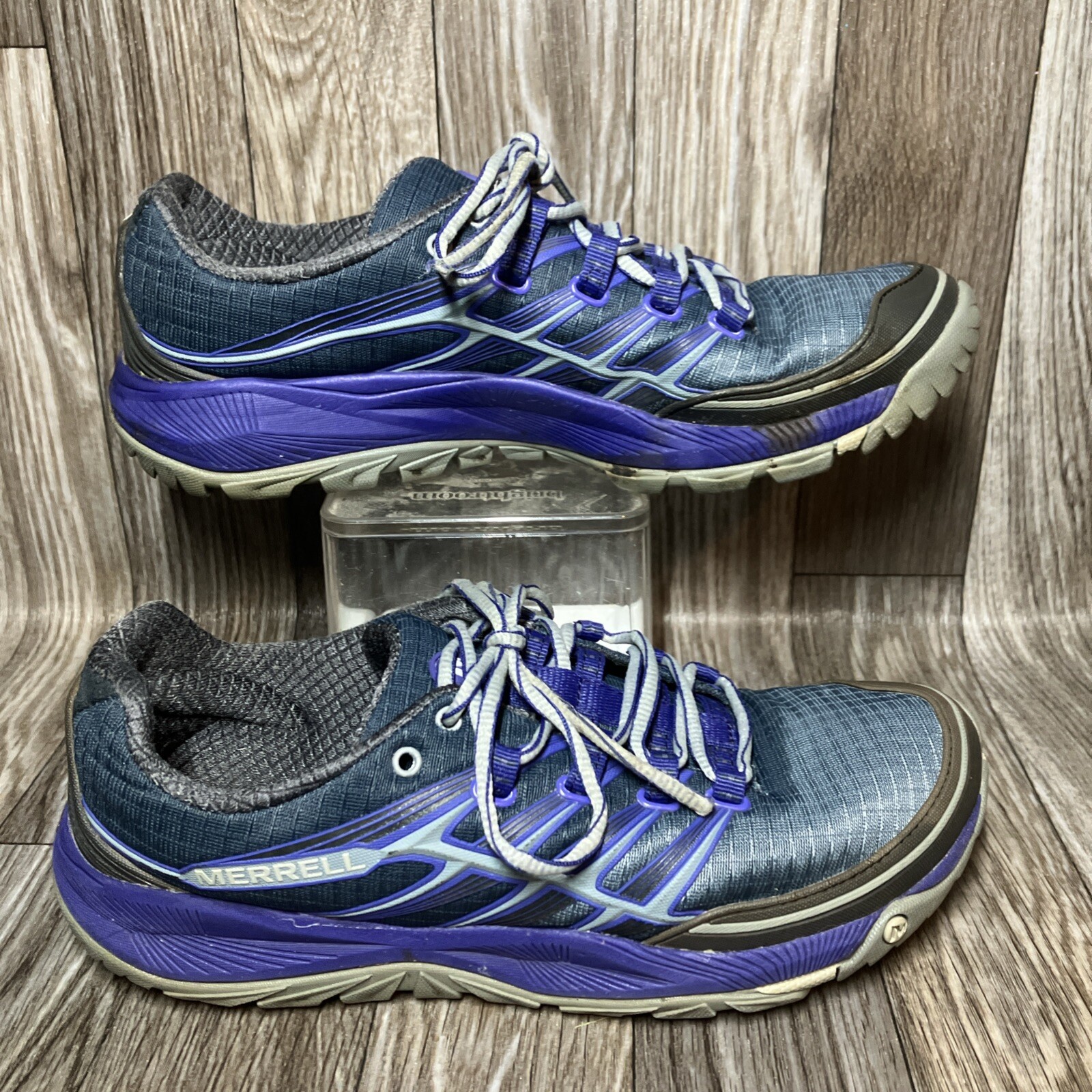 Scarpe Merrell donna taglia 7 5 trail running blu scuro ardesia grigio escursionismo stringate
