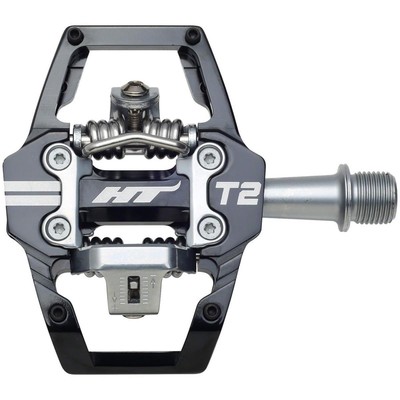 HT Components T2 Pedals - Dual Sided Clipless with Platform, Aluminum, 9/16''