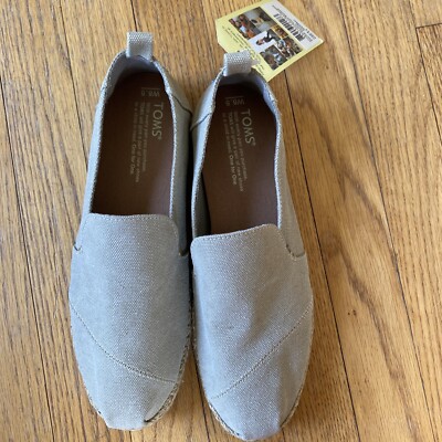 NEW Toms Women's Deconstructed Alpargata Rope Desert Taupe Washed Canvas