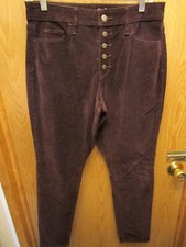 WOMENS UNIVERSAL THREAD HIGH RISE SKINNY DARK MAROON CORDUROY PANTS SIZE 8