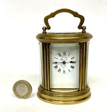 MINIATURE Brass L'Epee Oval Carriage Mantel Clock Timepiece : For Restoration