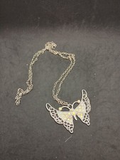 unbranded silver tone butterfly pendant necklace kids