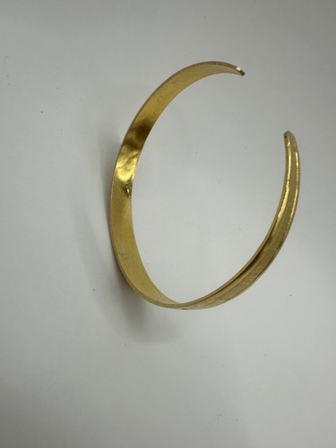 Peruvian Gold Tone Band Cuff Bangle Bracelet - Picture 5 of 7