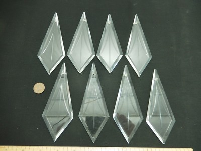Set of 8 Large Vintage Elongated Diamond-Shaped Prisms. 123mm. Nice Set ...