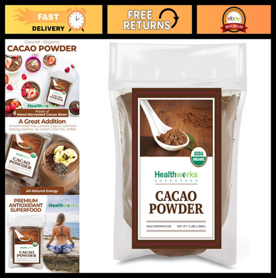 Organic Cacao Powder 48 Oz - Sugar-Free, Keto, Vegan, Non-GMO - Rich Chocolate F