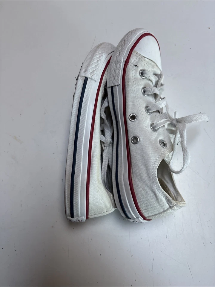 CONVERSE Juvenil Talla: 1 Blanco All Star Chuck Taylor Zapatos de Lona Parte Superior Baja Foto 4 de 4