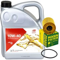 MotoröL Set Febi 10W-40 5 Liter + ÖLfilter FüR Citroen C5 II Lancia Peugeot