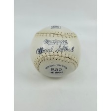 MacGregor B30 Official Softball 12 Inch Long Fibre Kapok USA Made White Vintage