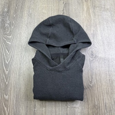 Lululemon At Ease Hoodie Performance Sweatshirt Grey Textured Mens Size S Small