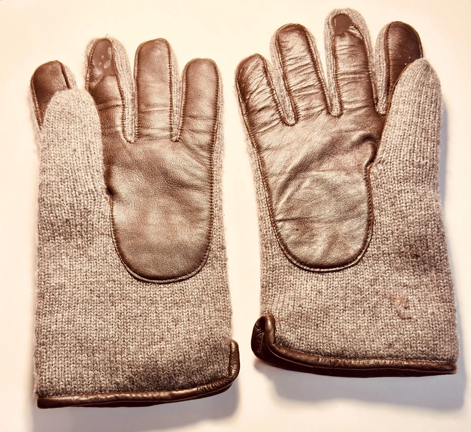 Lands End Insulated Wool Leather Palm Glove Extreme Cold Protection. (SKU-LE001a