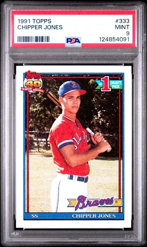 1991 Topps Chipper Jones RC #333 PSA 9 MINT Atlanta Braves
