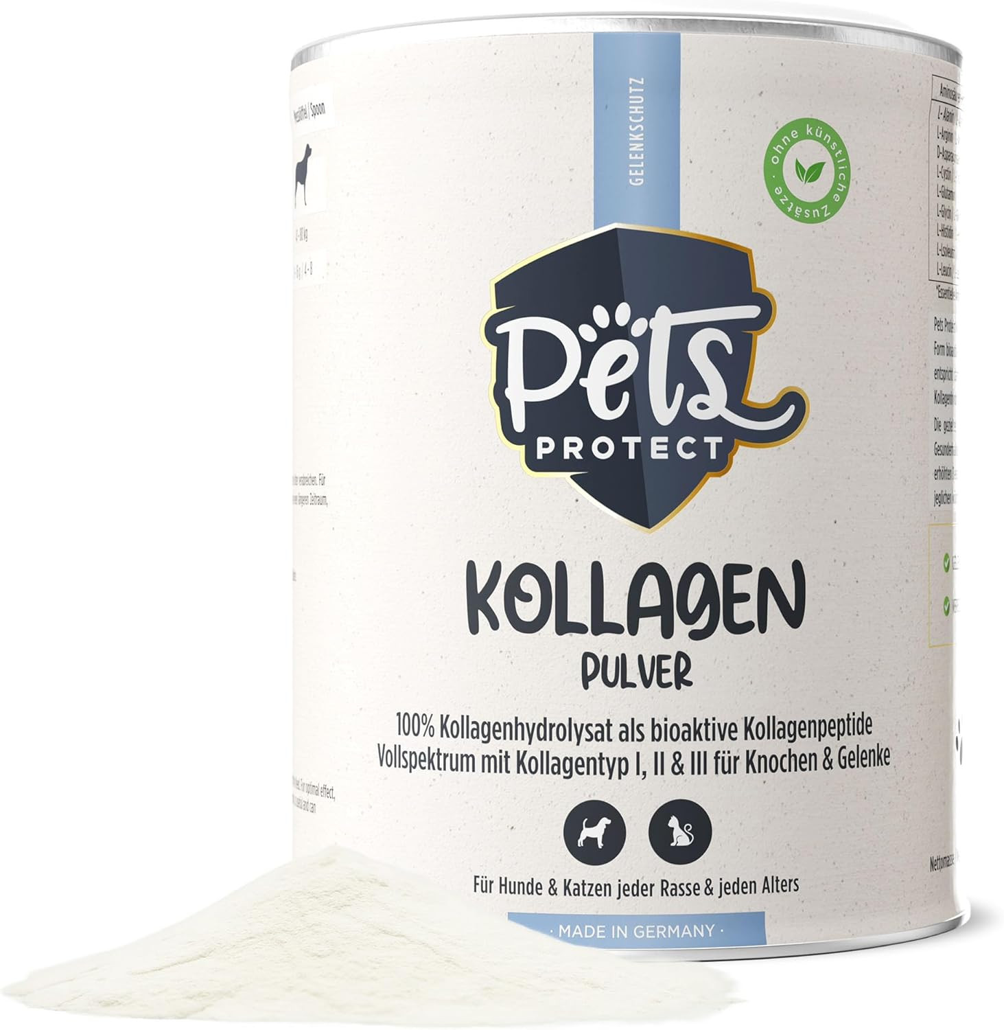 Collagène Pur Pets PROTECT pour Chiens et Chats - Supplément Articulations en Poudre 300g